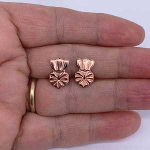 3 Pairs Rose-Gold Earring Back Lifters "Crown"