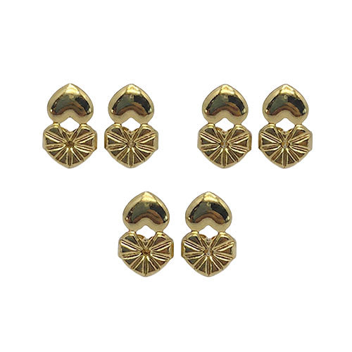 3 pairs heart shaped earring lifters frenelle jewellery