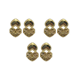 3 pairs heart shaped earring lifters frenelle jewellery