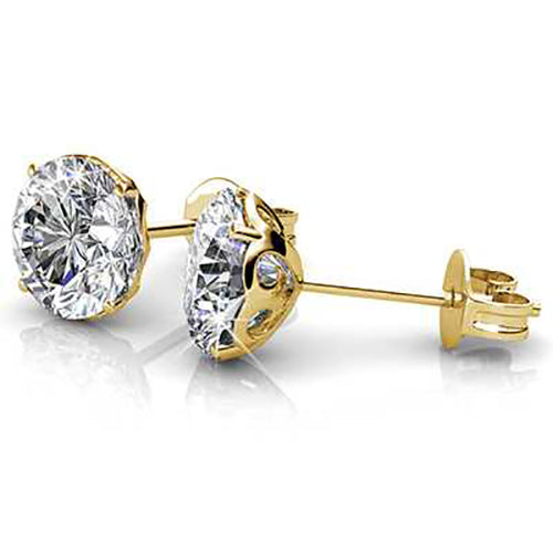 gold crystal stud earrings