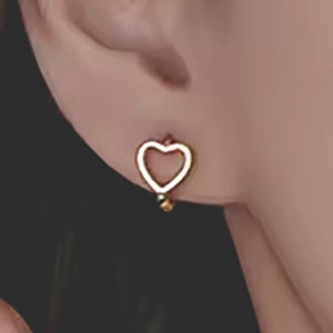 gold heart earrings