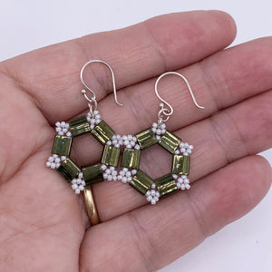 green tila bead earrings frenelle jewellery online auckland nz