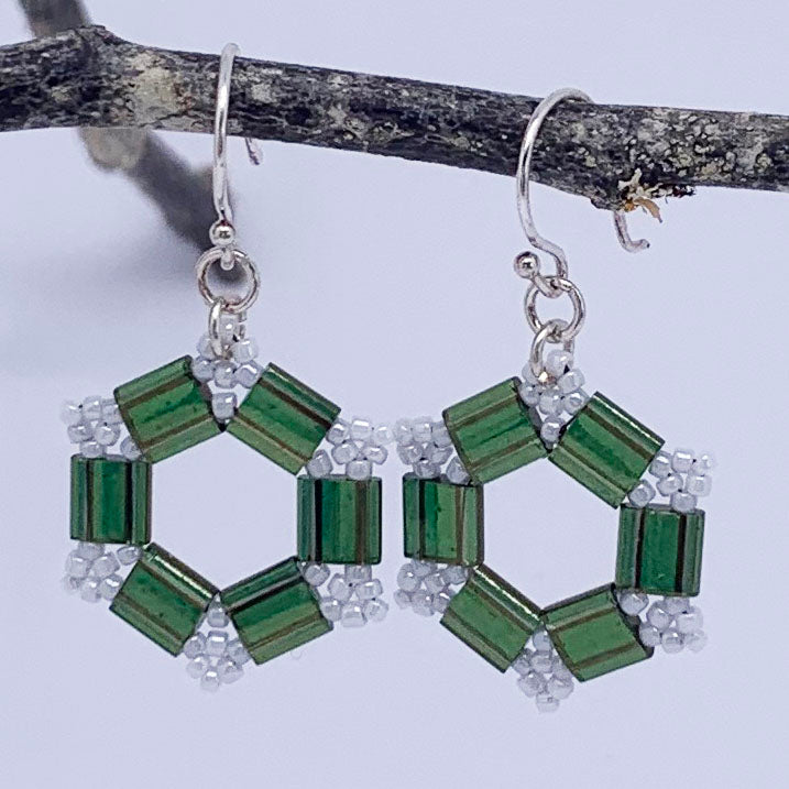 green tila bead earrings frenelle jewellery online auckland nz