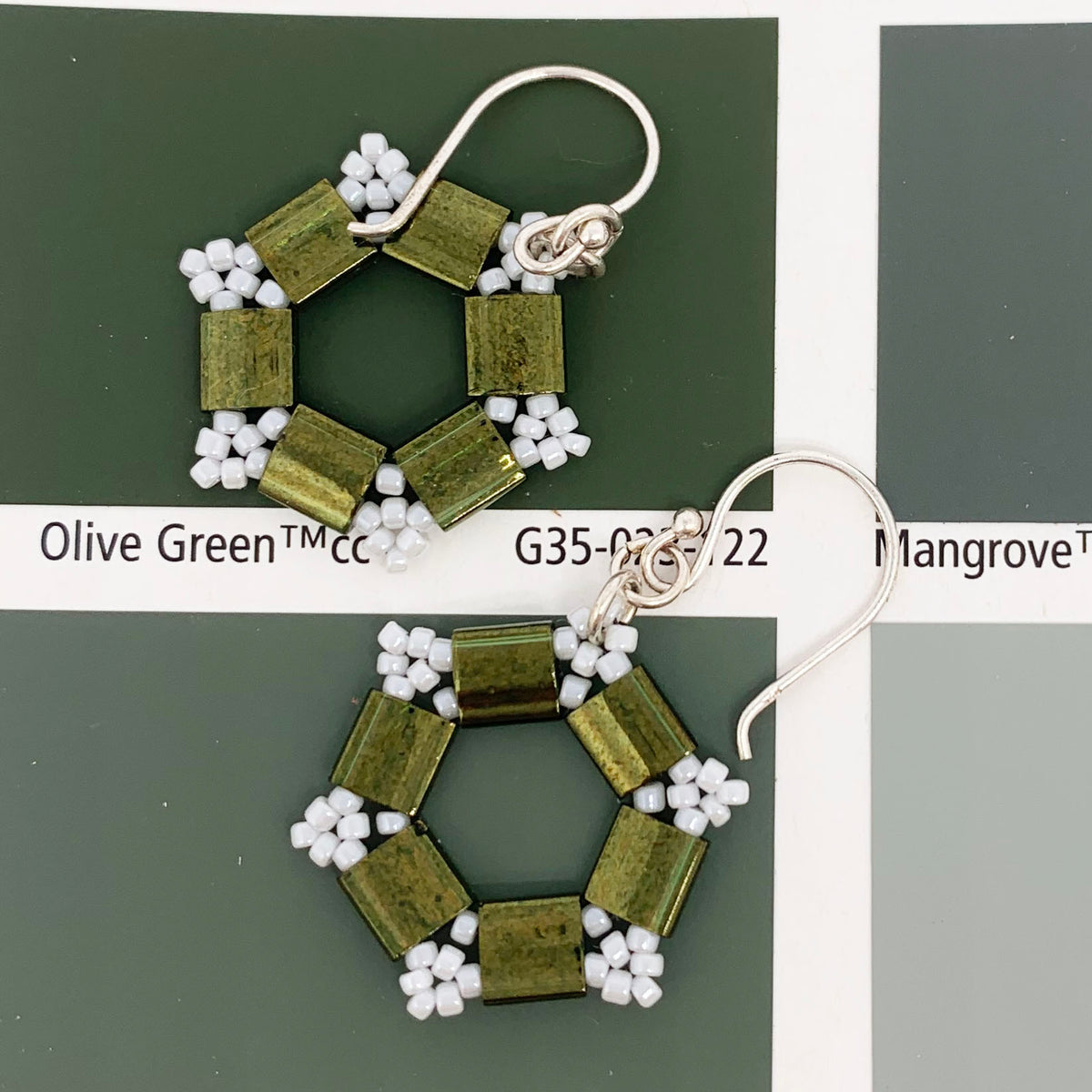 green tila bead earrings frenelle jewellery online auckland nz