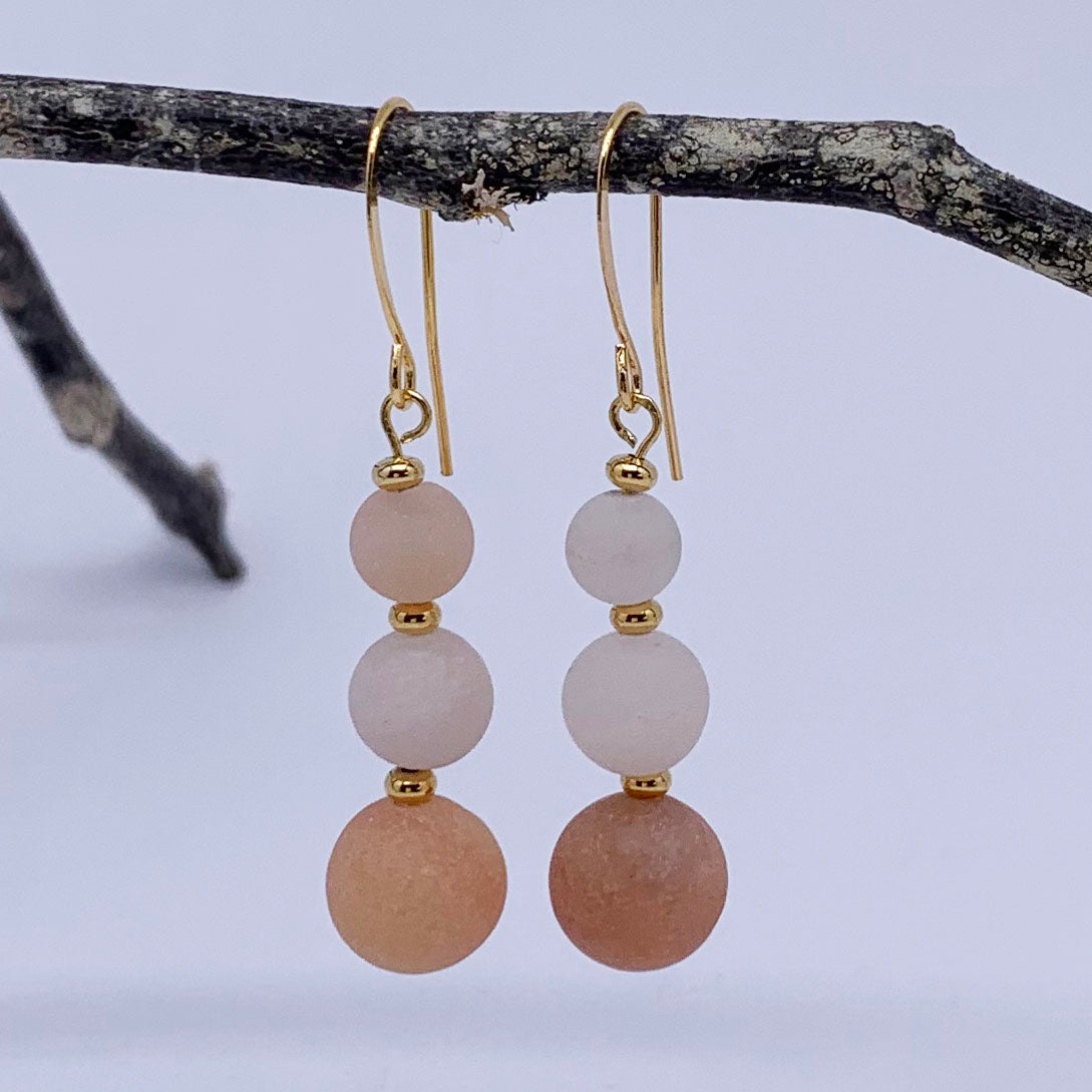 Gold Drop Earrings "Ardesia" (Adventurine)
