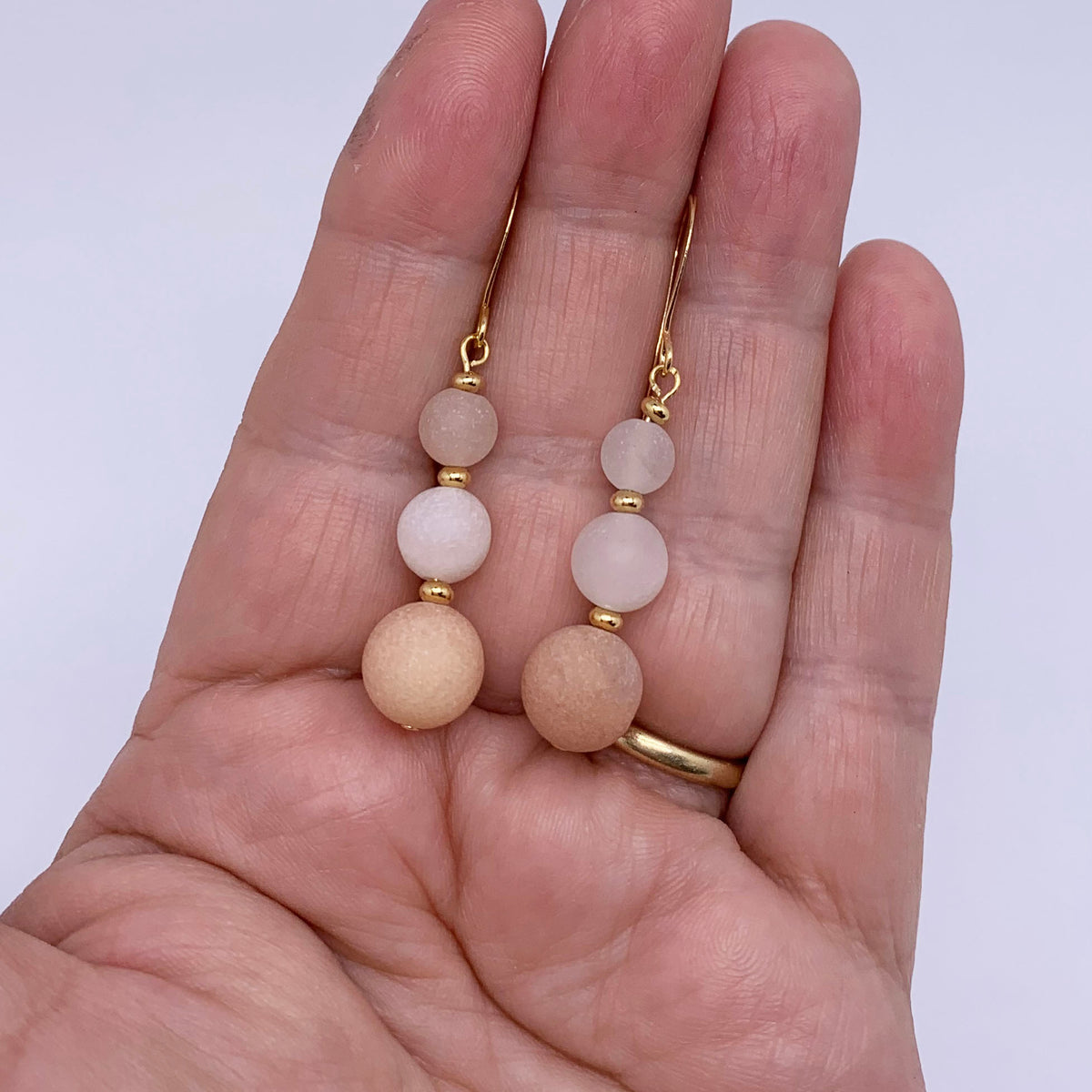 Gold Drop Earrings "Ardesia" (Adventurine)