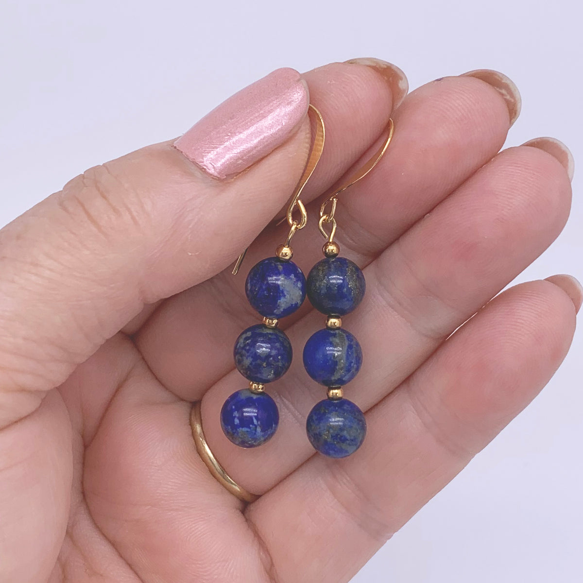 lapis lazuli gold earrings