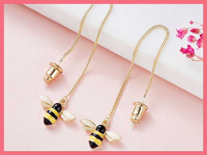 Gold threaders with bees "Beatrice"