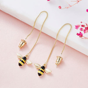 Gold threaders with bees "Beatrice"