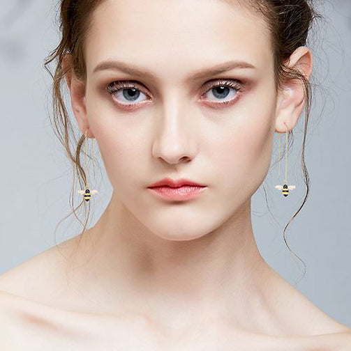 Gold threaders with bees "Beatrice"