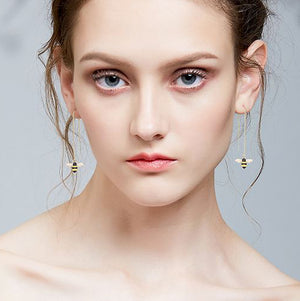 Gold threaders with bees "Beatrice"