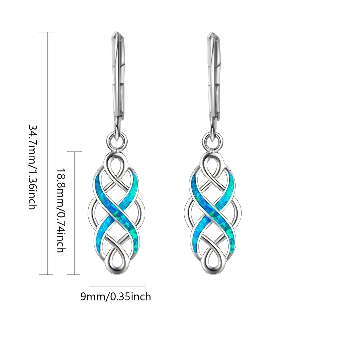 silver blue celtic earrings frenelle jewellery buy online auckland nz