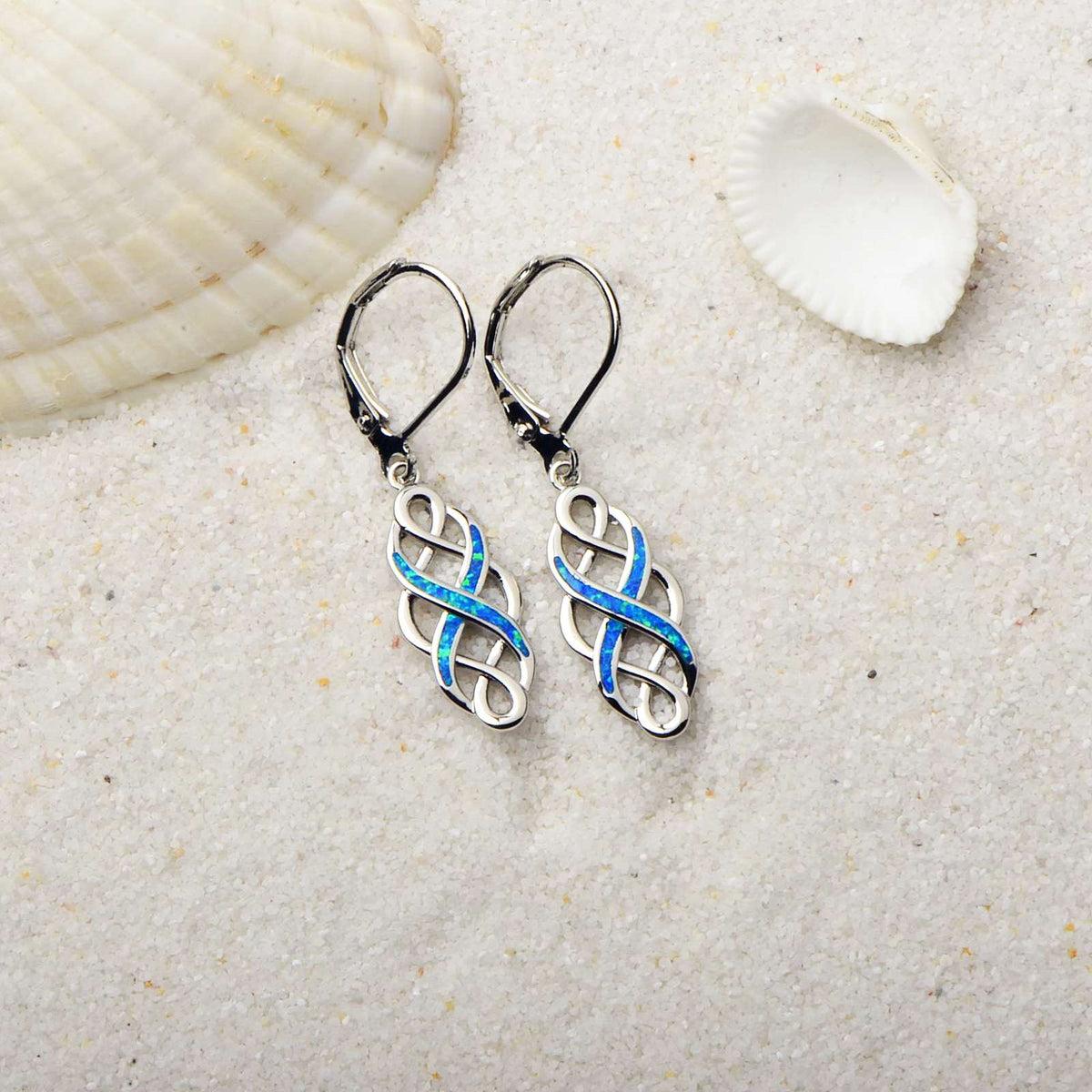 silver blue celtic earrings frenelle jewellery buy online auckland nz