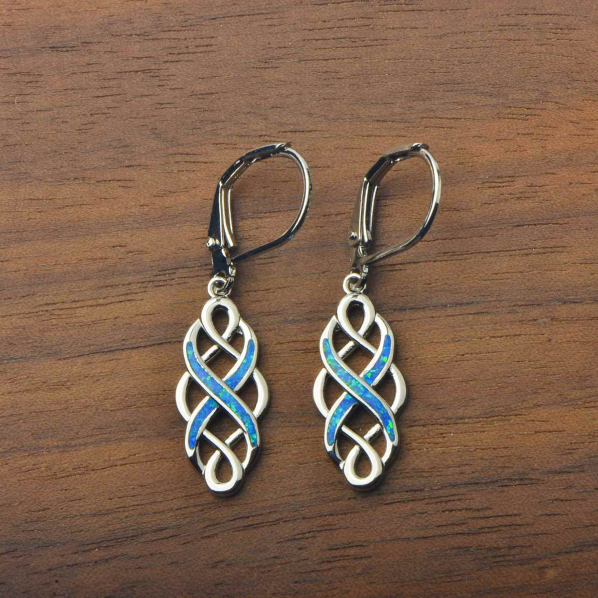 silver blue celtic earrings frenelle jewellery buy online auckland nz