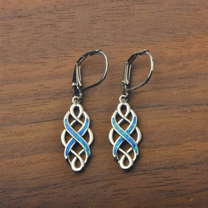 silver blue celtic earrings frenelle jewellery buy online auckland nz
