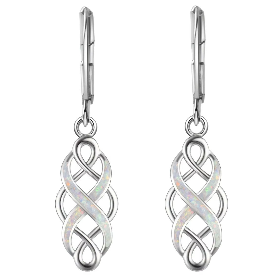 silver opal celtic earrings frenelle jewellery online auckland nz