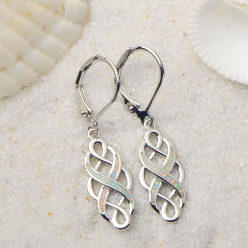 silver opal celtic earrings frenelle jewellery online auckland nz