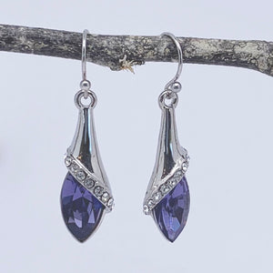 silver swarovski crystal earrings frenelle jewellery