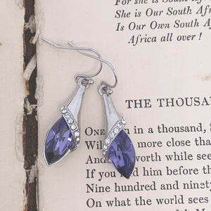 silver swarovski crystal earrings frenelle jewellery
