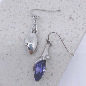 silver swarovski crystal earrings frenelle jewellery