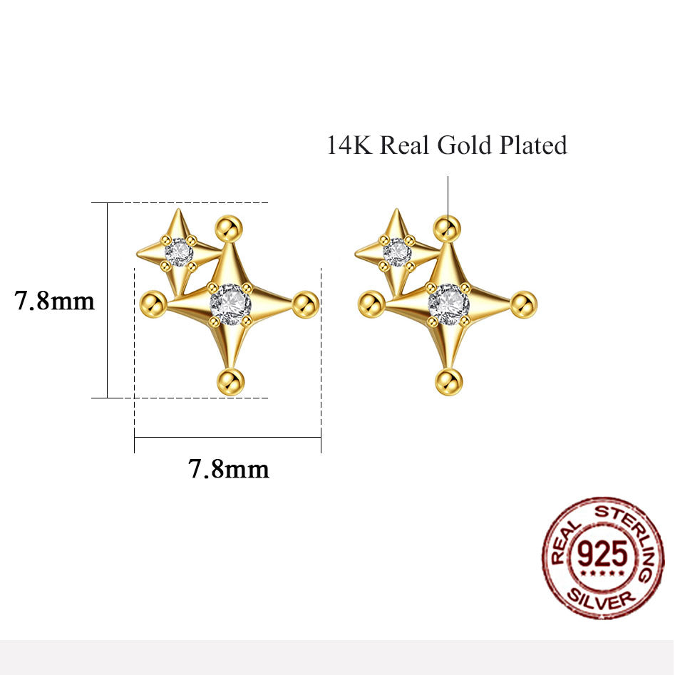 gold star stud earrings frenelle jewellery auckland nz online