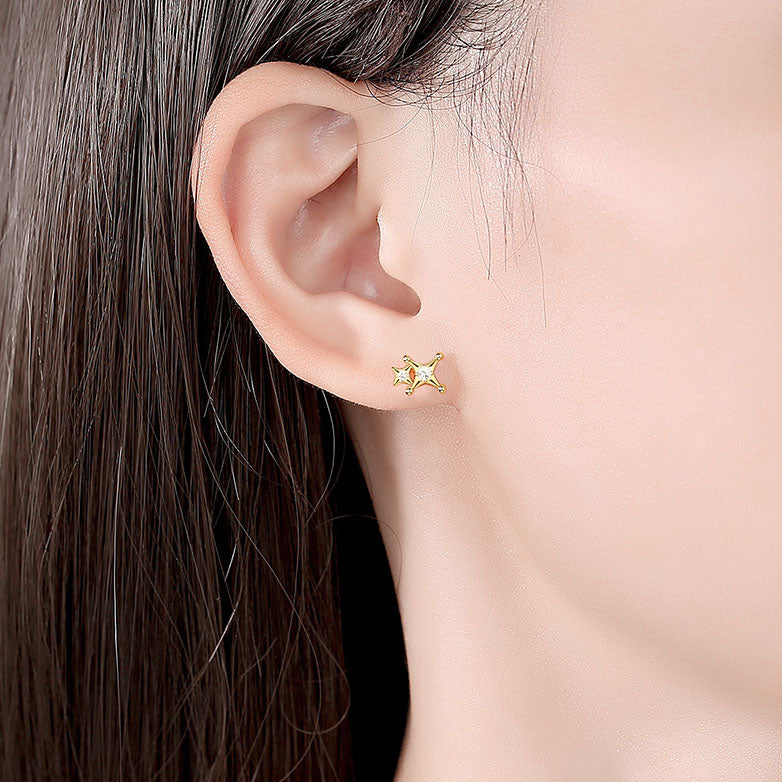 gold star stud earrings frenelle jewellery auckland nz online