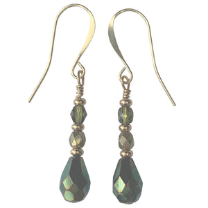 green gold earrings frenelle jewellery