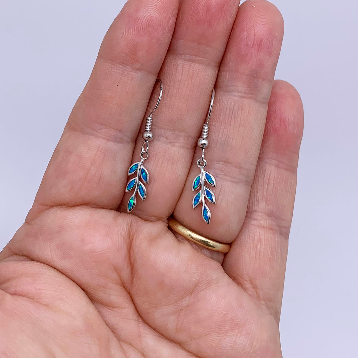 blue opal silver earrings frenelle jewellery