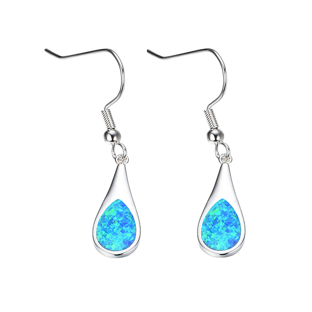 Silver Opal Earrings "Gadsby" (Blue)