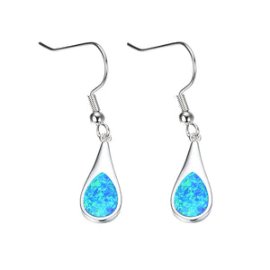 Silver Opal Earrings "Gadsby" (Blue)