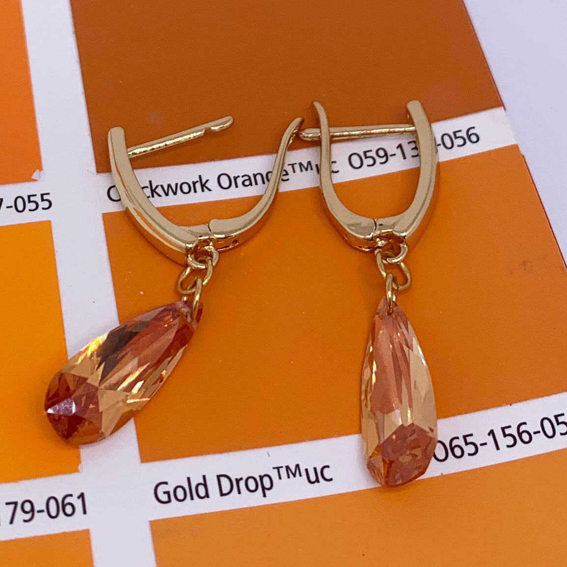 gold orange drop earrings from frenelle jewellery online auckland nz