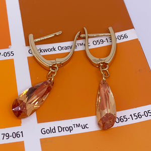 gold orange drop earrings from frenelle jewellery online auckland nz
