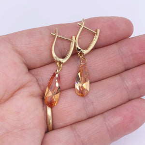 gold orange drop earrings from frenelle jewellery online auckland nz