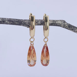 gold orange drop earrings from frenelle jewellery online auckland nz