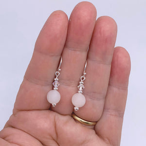 Silver Crystal Gemstone Earrings "Janine" (Adventurine)