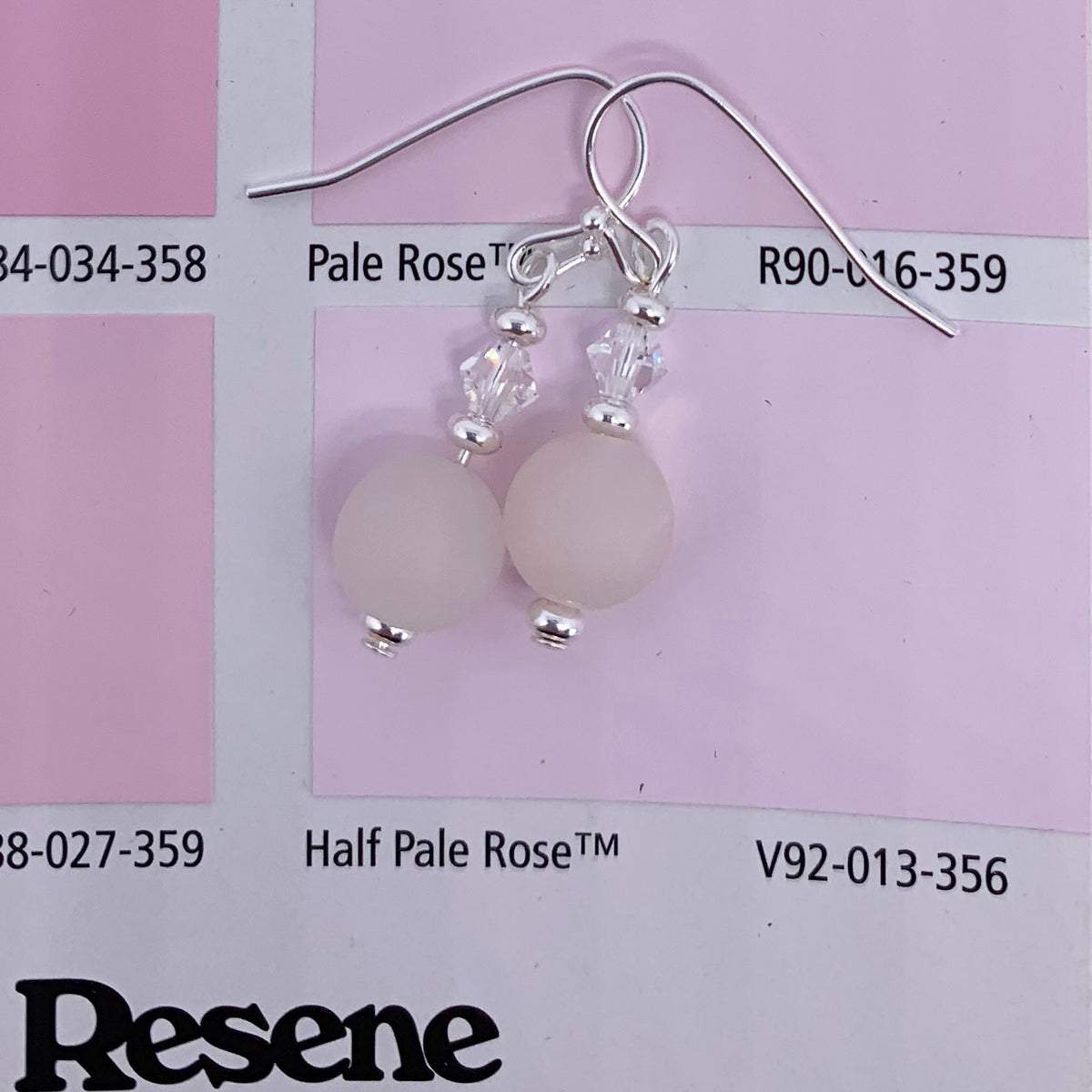Silver Crystal Gemstone Earrings "Janine" (Adventurine)
