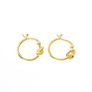 gold knotted hoop earrings frenelle jewellery