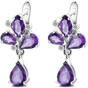 silver amethyst drop earrings frenelle jewellery auckland nz