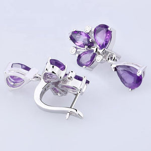 silver amethyst drop earrings frenelle jewellery auckland nz