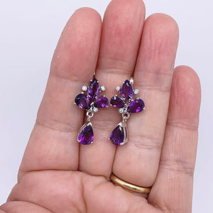 silver amethyst drop earrings frenelle jewellery auckland nz