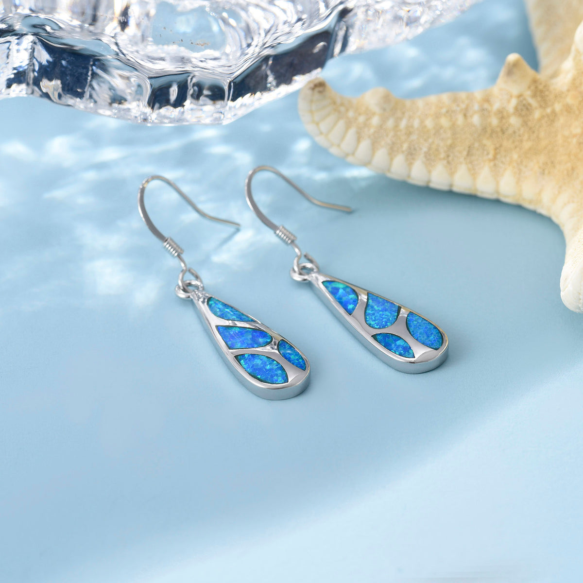 silver blue opal earrings frenelle jewellery buy online auckland nz