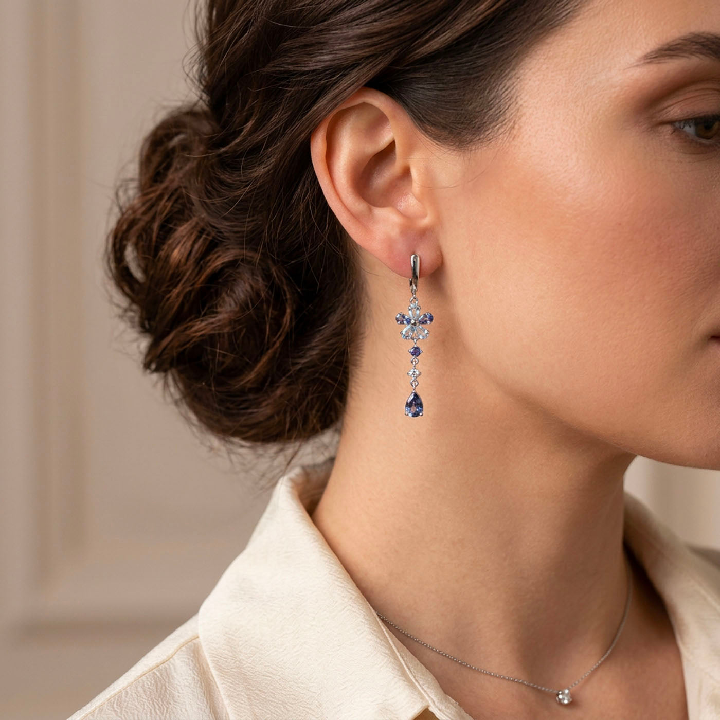 sky blue topaz drop earrings by frenelle jewellery auckland nz