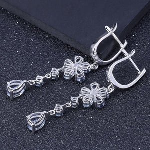 sky blue topaz drop earrings by frenelle jewellery auckland nz