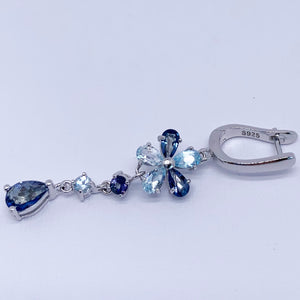 sky blue topaz drop earrings by frenelle jewellery auckland nz