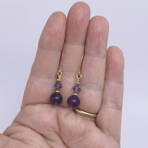 Gold Earrings "Liara" (Amethyst)