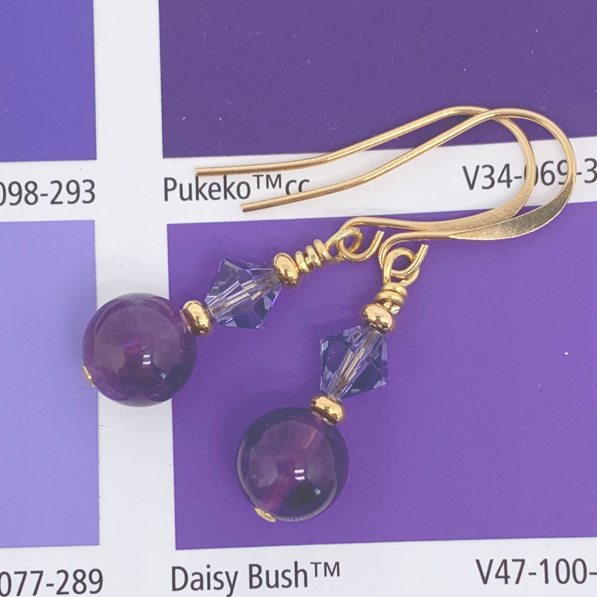 Gold Earrings "Liara" (Amethyst)