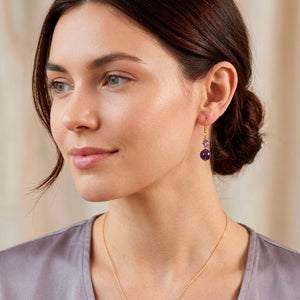 Gold Earrings "Liara" (Amethyst)