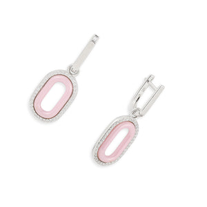 925 Sterling Silver Drop Earrings "Linnea" (Pink)