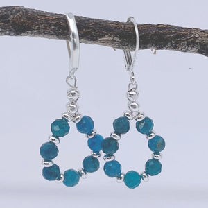 apatite blue gemstone earrings silver frenelle jewellery