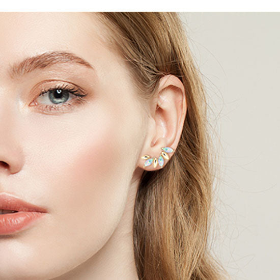 gold opal stud earrings frenelle jewellery buy online auckland nz